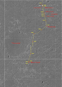 Wegstrecke bis Sol 1870