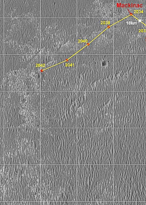 Wegstrecke bis Sol 2042