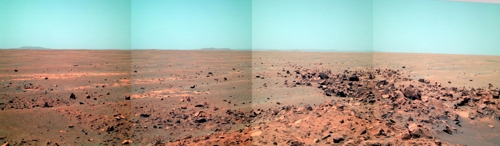 Opportunitys Blick nach S&uuml;dosten an Sol 2140