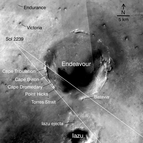 &Uuml;bersicht &uuml;ber die Endeavour-Region