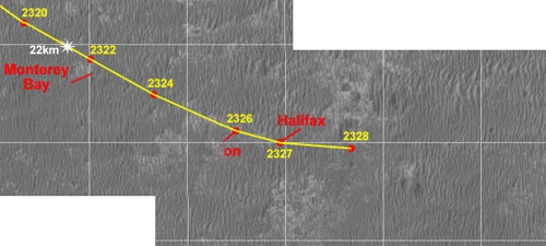 Wegstrecke bis Sol 2328