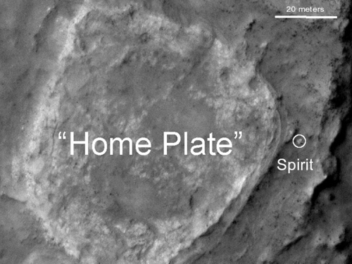 Spirit fotografiert aus dem Orbit