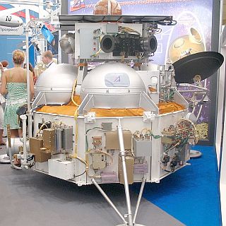Phobos-Grunt Lander auf einer Raumfahrtausstellung