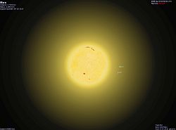 Erde und Mond vom Mars gesehen