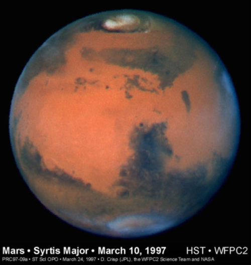 Hubble Space Teleskop-Aufnahme des Mars
