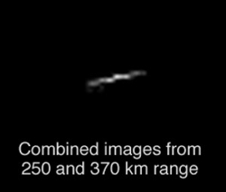 Mars Express im Vorbeiflug aufgenommen von Mars Global Surveyor