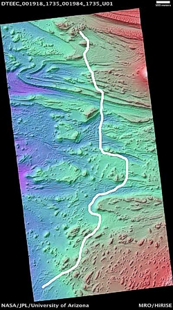 Flugweg durch das Candor Chasma