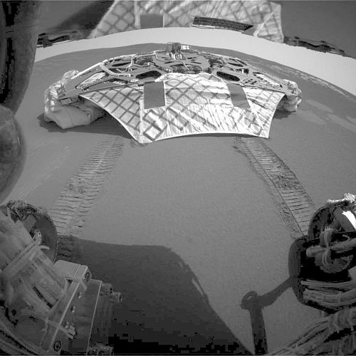 Blick zurück auf den Lander