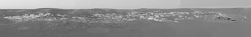 360 Grad Schwarzweiss-Panorama vom Landeort