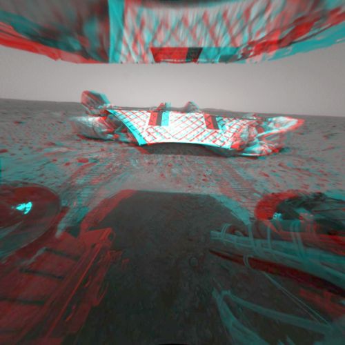 Blick zurück auf den Lander