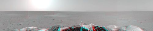 Stereopanorama des Landeplatzes von Spirit