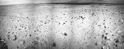Blick in Fahrtrichtung an Sol 49